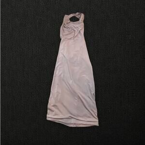 Abyss by Abby AU NWT Tan Nude Backless Halter Dress with Booty Scrunch Pleats S